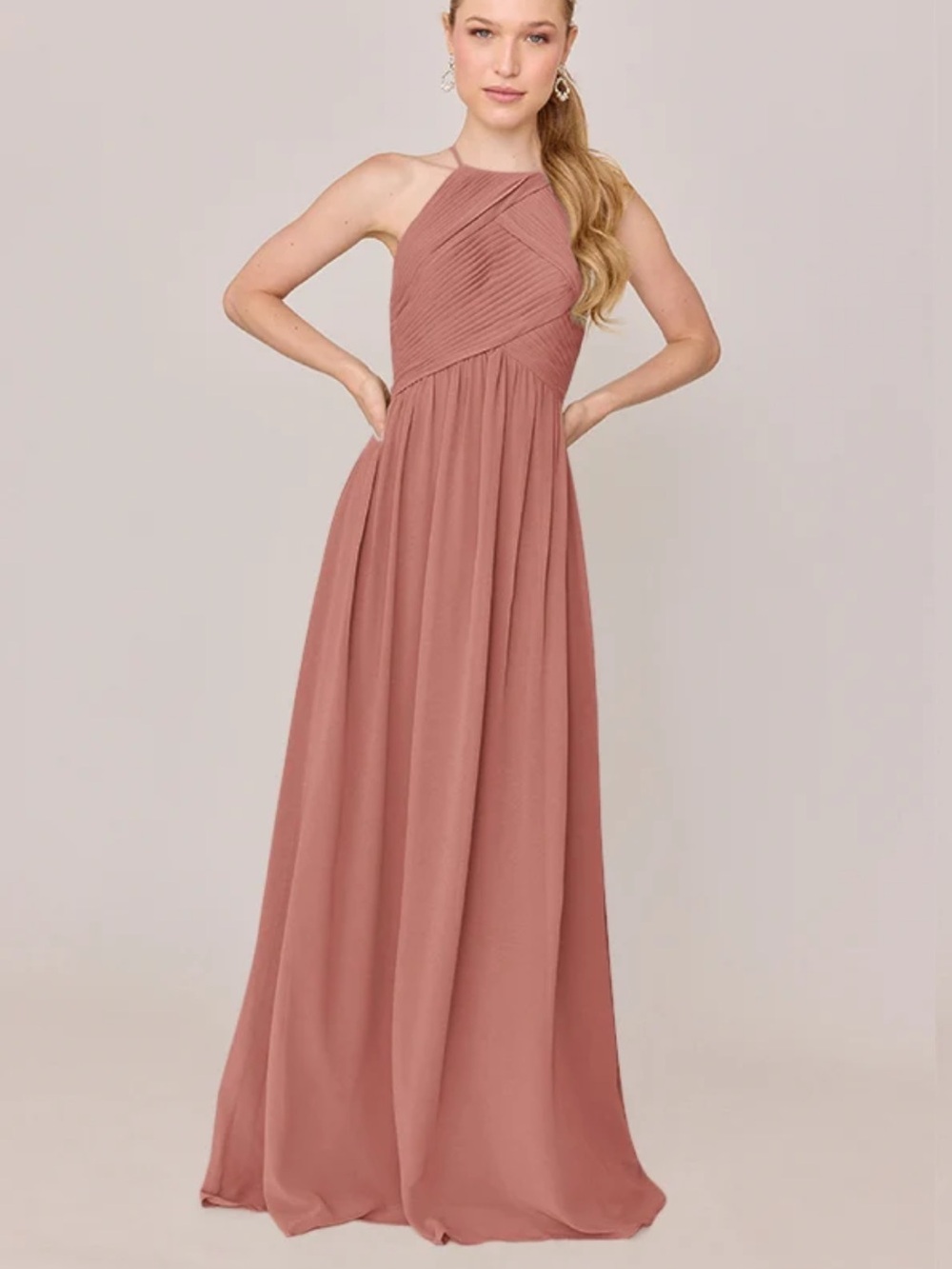 Revelry Mackenzie Chiffon Dress Gown desert rose size 14